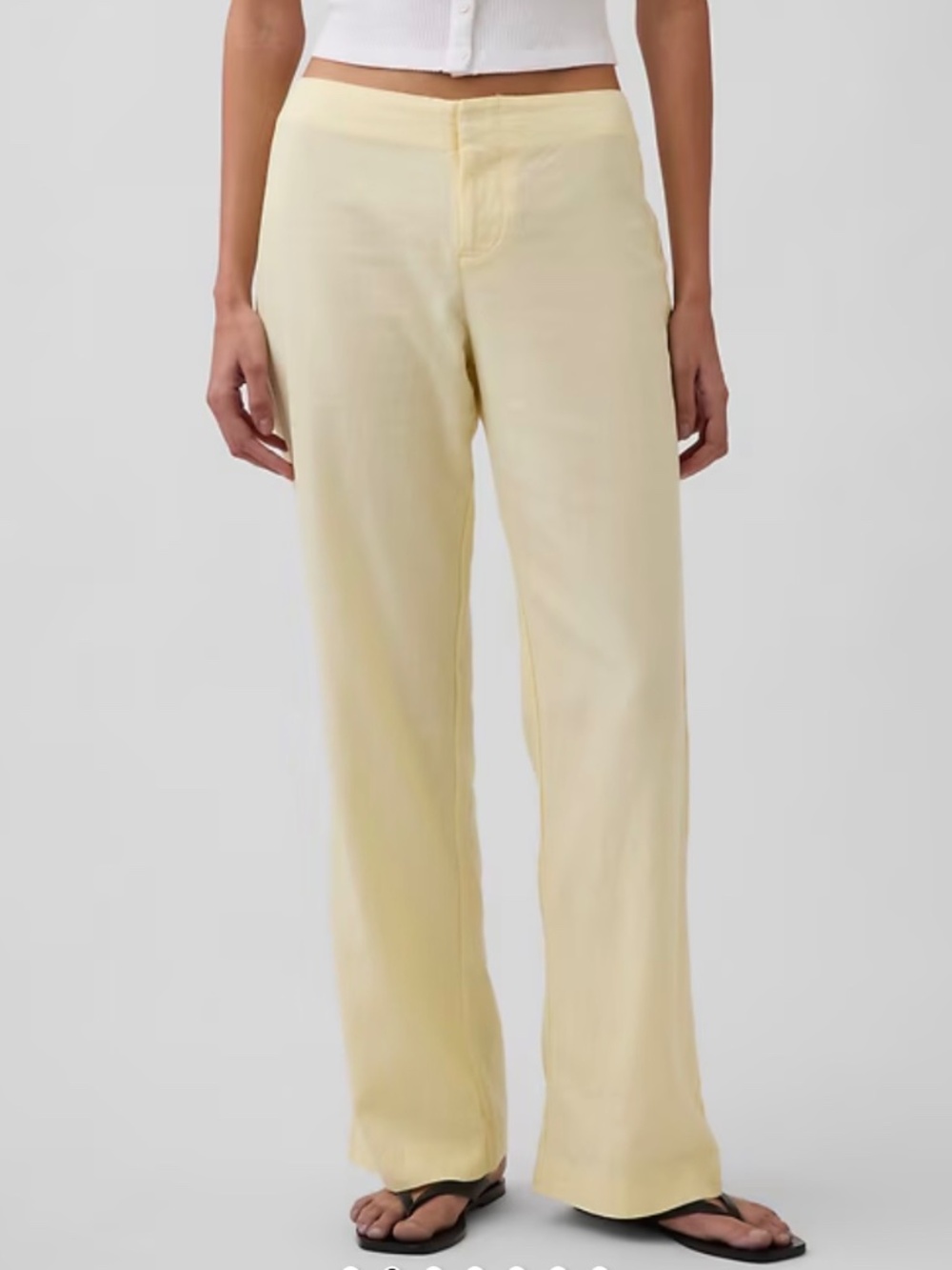 GAP Low Rise Linen-Blend Flare Pants
